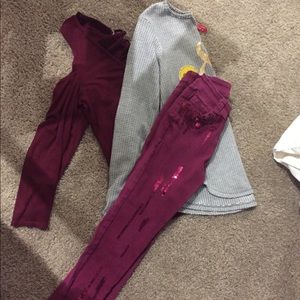 Bundle Two shirts size S and M and pants size 8